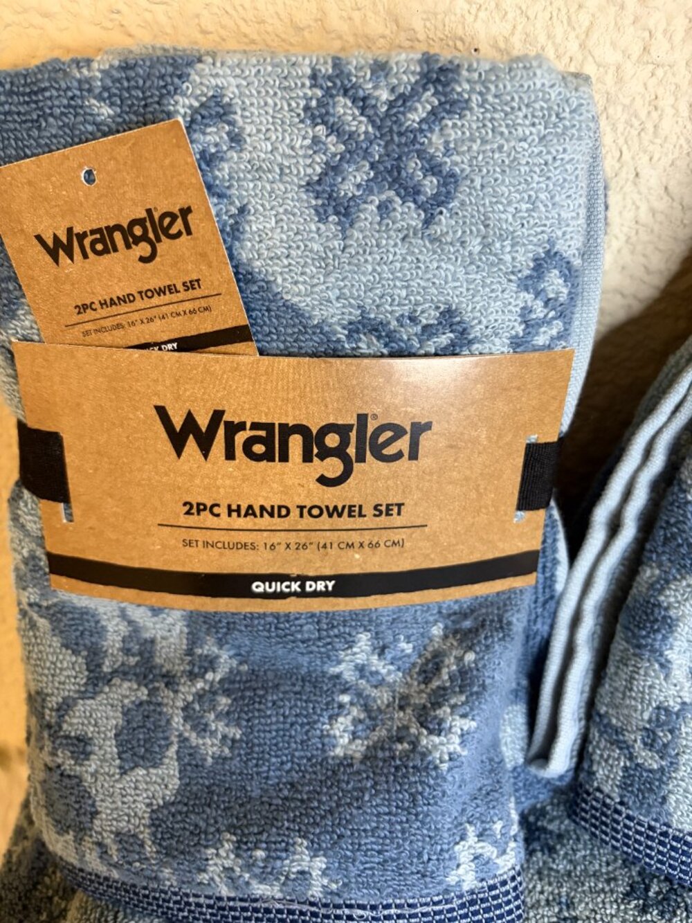 Wrangler Blue Floral 8 Pc Bath Towel Set Bath Hand Towels Quick Dry Cotton NWT - Picture 5 of 6